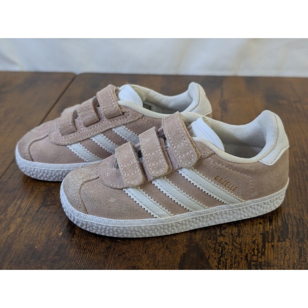 Adidas Gazelle Toddler Kids Size 8K  Pink White Casual Shoes Walking Sneakers
